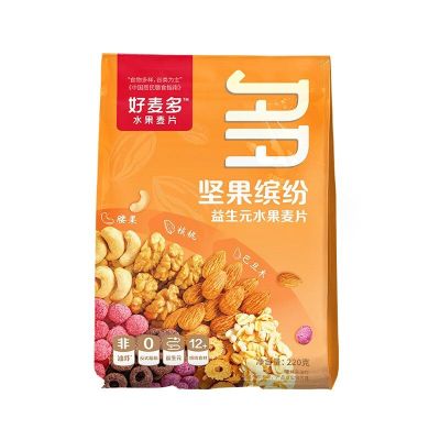 好麦多坚果缤纷益生元水果麦片220g 2袋装