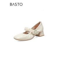 百思图(BASTO)百思图2023春季商场新款法式软羊皮玛丽珍小皮鞋女单鞋KA161AQ3