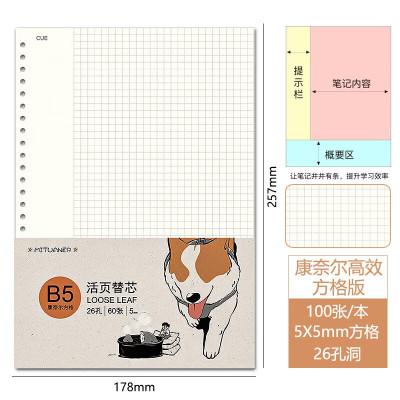 齐心 C4933 米团儿系列活页替芯 A5 60张 白