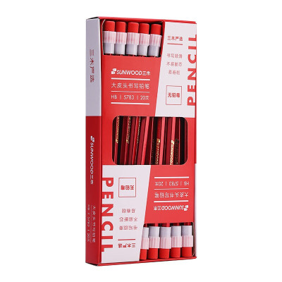 三木 5783 HB六角杆幸运红 自带橡皮头铅笔 20支/盒(计价单位:盒)