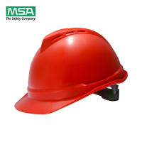 安全帽 梅思安超爱戴 ABS材质带透气孔 旋钮式帽衬 PVC吸汗带 D型下颏带10167225(红色)一顶