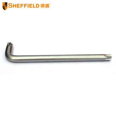 钢盾(SHEFFIELD) L型加长带中孔花形扳手T9 S050709(20个装)