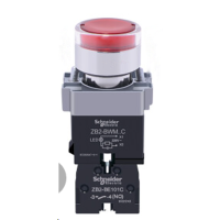 带灯按钮; XB2BW34M1C,1开,平头带灯按钮头,Φ22,含配AC220V红色灯泡 ;结构形式:旋柄钮式;一个