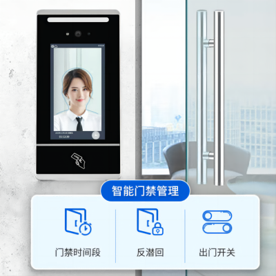 动态人脸门禁套装,含7寸触摸屏/电插锁/门禁电源/双门磁力锁/支架/开关/安装