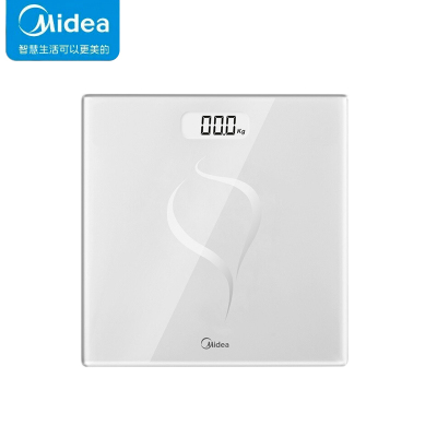 美的(Midea) 体重秤 精准小型耐用健康电子秤女生健身减肥脂肪运动 智能 Led显示 白色 MO-CW5