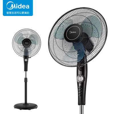 美的(Midea)电风扇 3叶3档落地扇家用 2小时定时 摇头广角送风宿舍机械式电风扇 黑色 FSA40YF