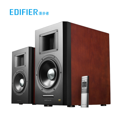 漫步者(EDIFIER)AIRPULSE A300书架式立体声有源音箱/音响 樱桃红