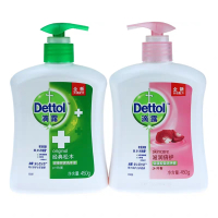 滴露(Dettol)健康抑菌洗手液滋润倍护450克+经典松木450克(两瓶装)单位:组