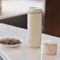 小米有品 咖啡旅行者T2 便携电动研磨咖啡机一盖双口咖啡壶小型半自动手冲咖啡机