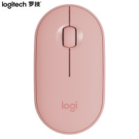 罗技(Logitech)Pebble鹅卵石简约轻薄无线双重连接蓝牙鼠标 玫瑰粉