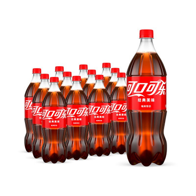 可口可乐碳酸饮料可乐家庭装1.25L大瓶可乐含气汽水 1.25L*12瓶/箱