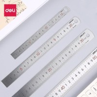 得力(deli)50cm不锈钢直尺 测量绘图刻度尺子 带公式换算表8464 办公用品