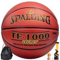 斯伯丁篮球7号传奇TF1000系列吸湿室内赛事七号PU材质成人篮球74-716A