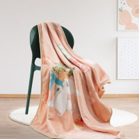 水星家纺 DH甜馨小兔法兰绒毯100×140cm
