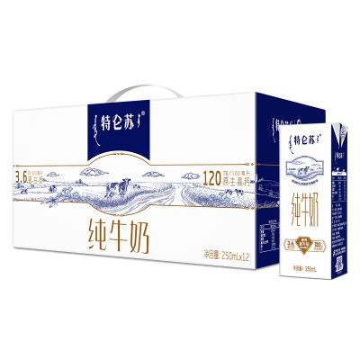 蒙牛(MENGNIU)特仑苏纯牛奶250ml*12