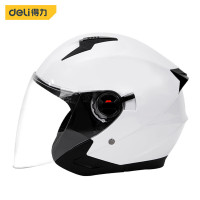 得力DL885026摩托车半盔头盔(白)半盔均码(大小可调)