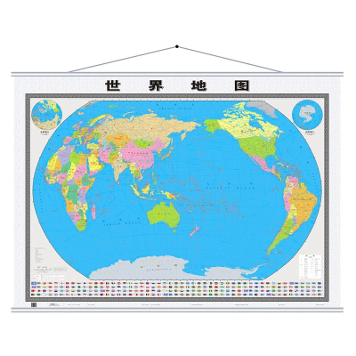 企采严选 世界地图挂图超大 带杆约1.6米*1.2米