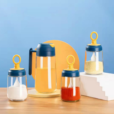 企业定制 度佰特初颜厨房玻璃油瓶家用玻璃调味瓶油壶4件套