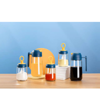 企业定制 度佰特初颜厨房玻璃油瓶家用玻璃调味瓶油壶5件套