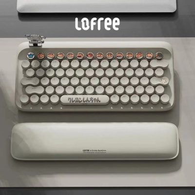 企业定制 洛斐机械键盘蜡笔小新套装无线蓝牙双模茶轴79键