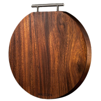 美厨木砧板黑金檀菜板加厚天然整木实木案板圆形MCPJ4048