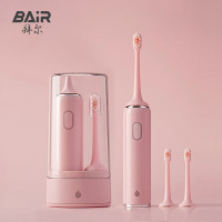 拜尔(BAIR) 小白001电动牙刷成人U型声波男充电士智能超全自动 粉红色 4刷头+1个舌苔清洁刷+三合一充电便携盒
