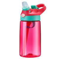传枫 儿童水杯宝宝吸管杯便携户外运动防漏塑料杯子CF-1126 红色