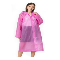 3Meva雨衣连体加厚成人男女通用户外旅游骑行便携雨披(粉色)