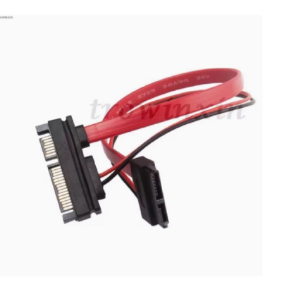 笔记本光驱SILM-SATA13PIN公转SATA 7+6母转7+15公电源线[30CM]