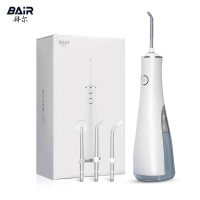拜尔(BAIR) 便携式冲牙器正畸洗牙器水牙线电动清洁口腔清洁M6 Plus 白色 3支喷头