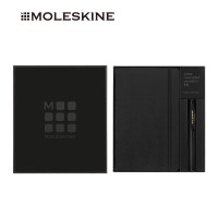 魔力斯奇那Moleskine X Kaweco联名合作款大型经典黑色硬面横间笔记本加宝珠笔礼盒装