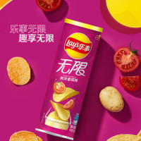 乐事(LAY'S) 无限薯片 零食 休闲食品 鲜浓番茄味104g*8罐