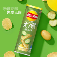 乐事(LAY'S) 无限薯片 零食 休闲食品 翡翠黄瓜味104g*8罐