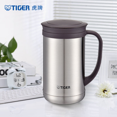 虎牌(TIGER)保温杯茶滤网杯男女办公杯CWM-A050-XC不锈钢色500ml