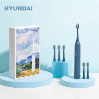HYUNDAI X901 电动牙刷 成人家用声波震动电动牙刷软毛防水充电式男女通用 焉蓝色