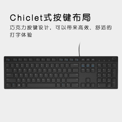 戴尔(DELL)KB216 键盘 有线 多媒体键盘 办公键盘 全尺寸键盘 即插即用 键盘 (黑色)