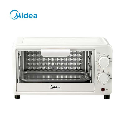 美的(Midea)PT10X1 烤箱 多功能家用 迷你小烤箱 蛋糕烘焙 60-230℃调温 10L迷你烤箱 白色