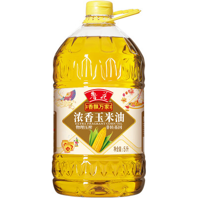 鲁花 香飘万家浓香玉米油5L*1 食用油 物理压榨非转基因