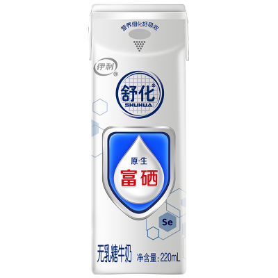 伊利舒化无乳糖富硒牛奶220ml*12盒