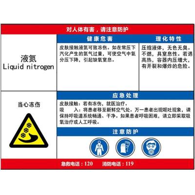 液氮职业病危害告知卡