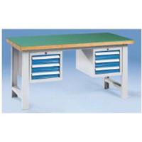 榉木夹板桌面重型操作工作台(含6抽屉)
