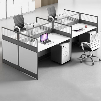 方解实(FANGJIESHI)职员桌办公室员工工位简约现代屏风卡位办公桌双人位含小柜