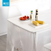 茶花(CHAHUA) 桌布塑料薄膜透明野餐家用加厚 一次性桌布(160*160CM)