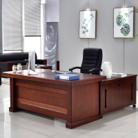 方解实(FANGJIESHI)办公家具老板桌办公桌油漆贴实木皮总裁桌大班台经理桌1.8米
