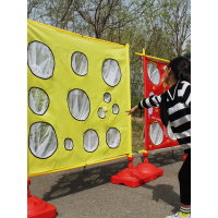 沙包投掷网盘游戏投球道具投投乐年会节日幼儿园体能训练器红色运动+支架+24件套