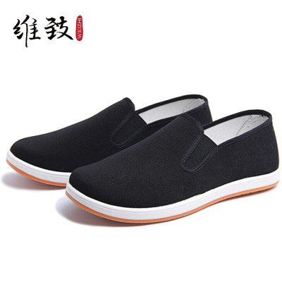 男布鞋 维致 老北京布鞋传统一脚蹬懒人休闲男士加厚牛筋底 WZ1004 黑色