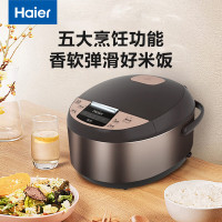 海尔(Haier)电饭煲 5升大容量 HRC-F5292N 5种烹饪功能 10小时预约 黄晶复合内胆 卡其色