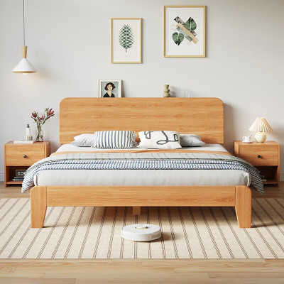 方解实(FANGJIESHI)实木床板式床主卧现代简约双人床单人床 1.5*2米
