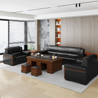 方解实(FANGJIESHI)办公沙发商务接待会客沙发现代简约办公室沙发家具 3+1+1+茶几