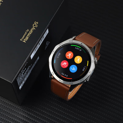 华为/HUAWEI WATCH GT 4 46mm 山茶棕 棕色真皮表带智能手表